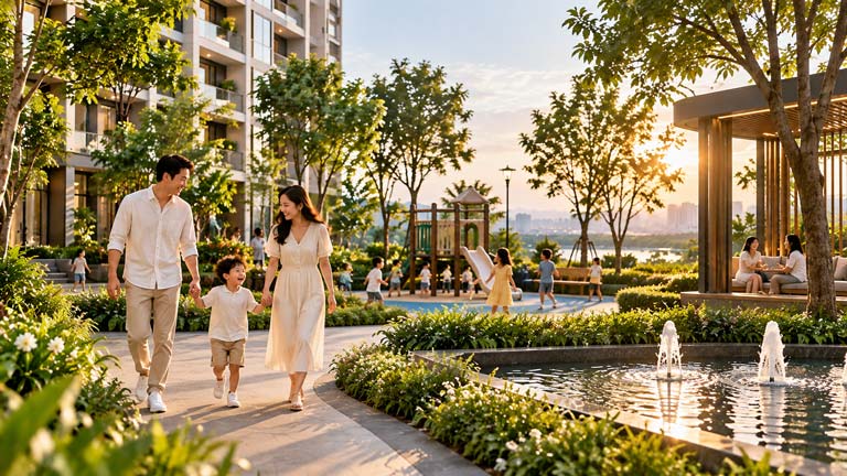 Hệ tiện ích ba tầng xanh Sedona Việt Trì